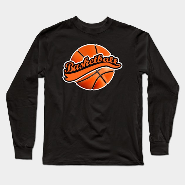 Cool Basketball Fan Design Long Sleeve T-Shirt by SpaceManSpaceLand